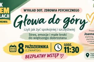plakat relamujący wydarzenie pn. Głowa do góry
