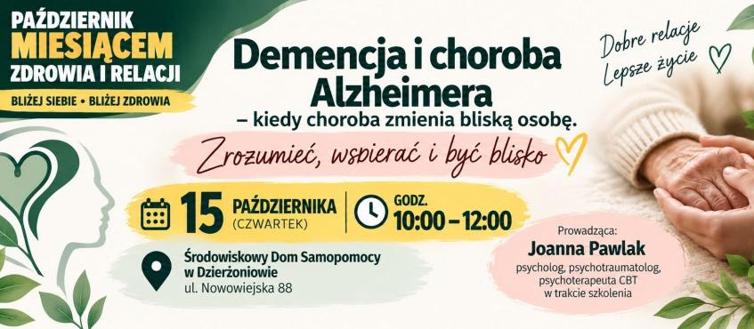 plakat informujący o wykładzie nt choroby Alzheimera